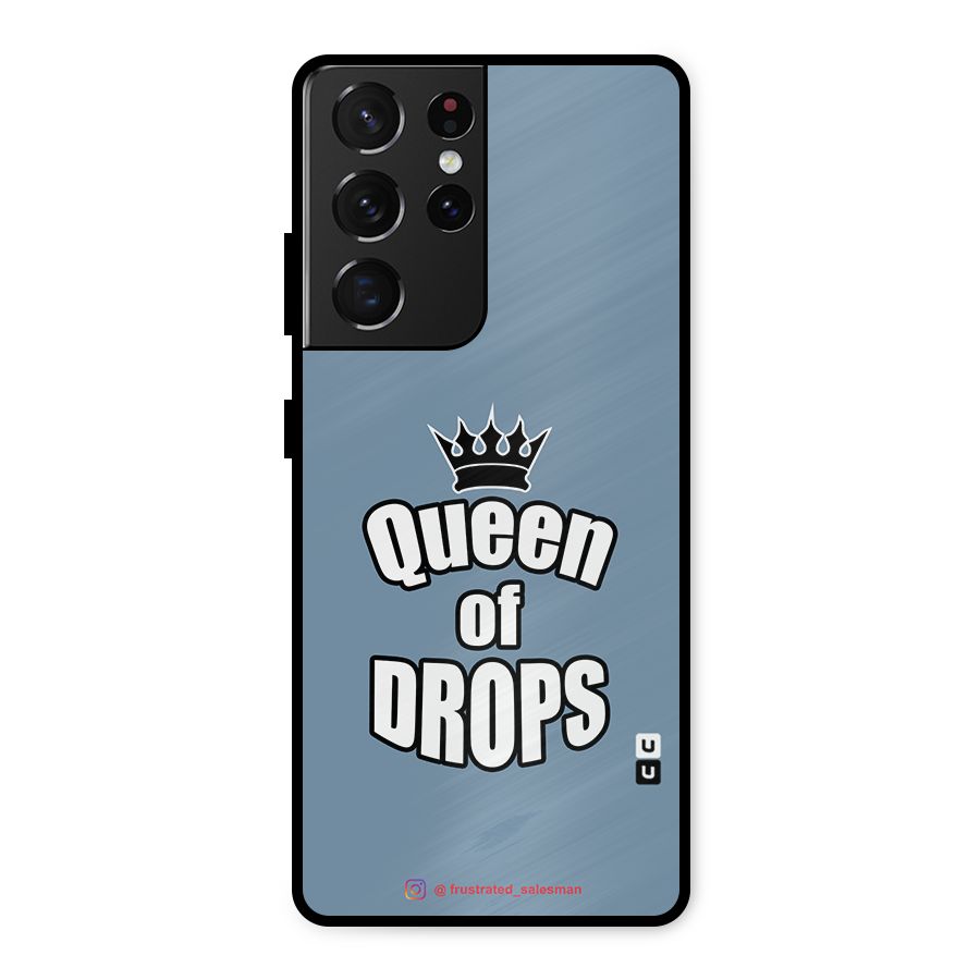 Queen of Drops SteelBlue Metal Back Case for Galaxy S21 Ultra 5G