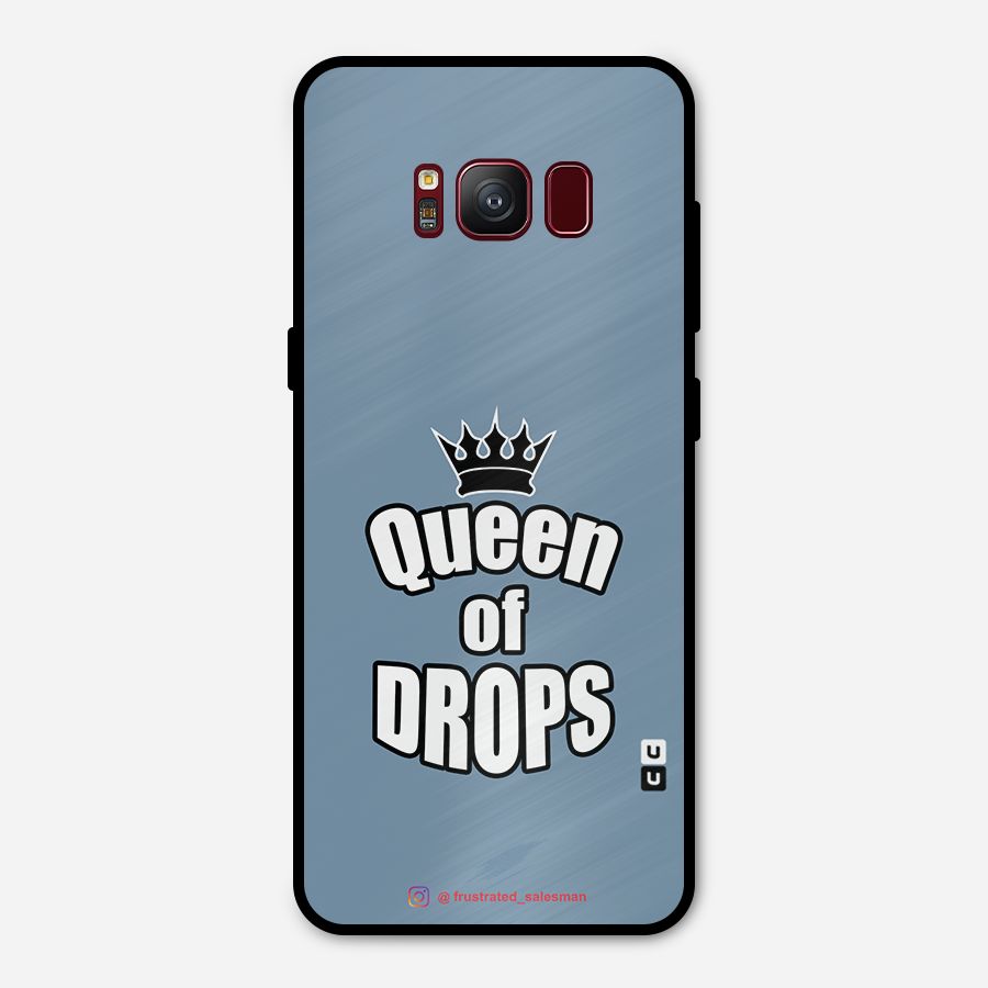 Queen of Drops SteelBlue Metal Back Case for Galaxy S8
