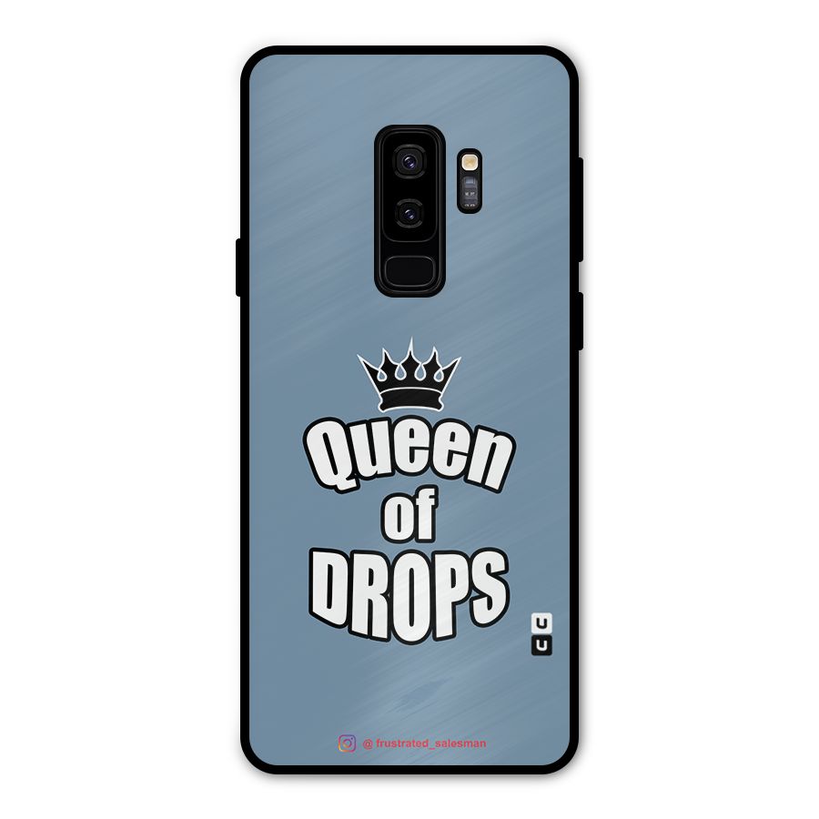 Queen of Drops SteelBlue Metal Back Case for Galaxy S9 Plus