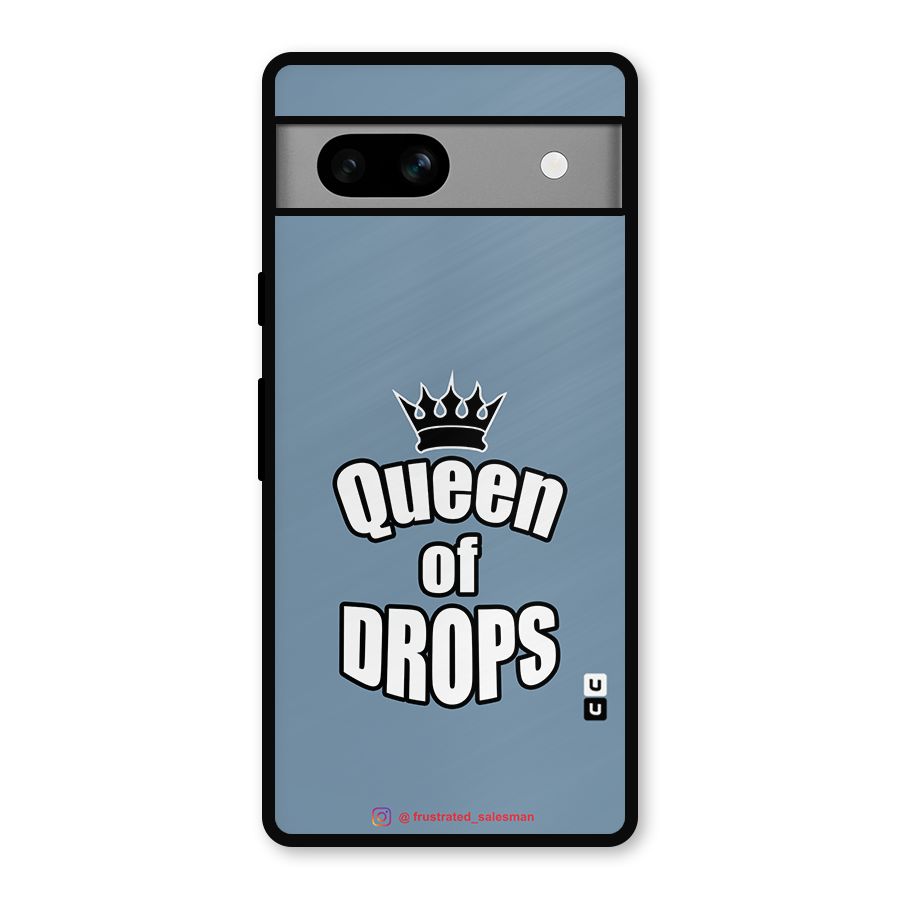 Queen of Drops SteelBlue Metal Back Case for Google Pixel 7a
