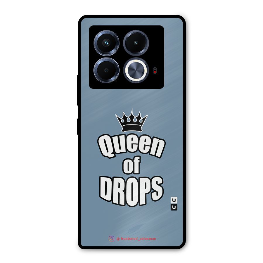 Queen of Drops SteelBlue Metal Back Case for Infinix Note 40 5G