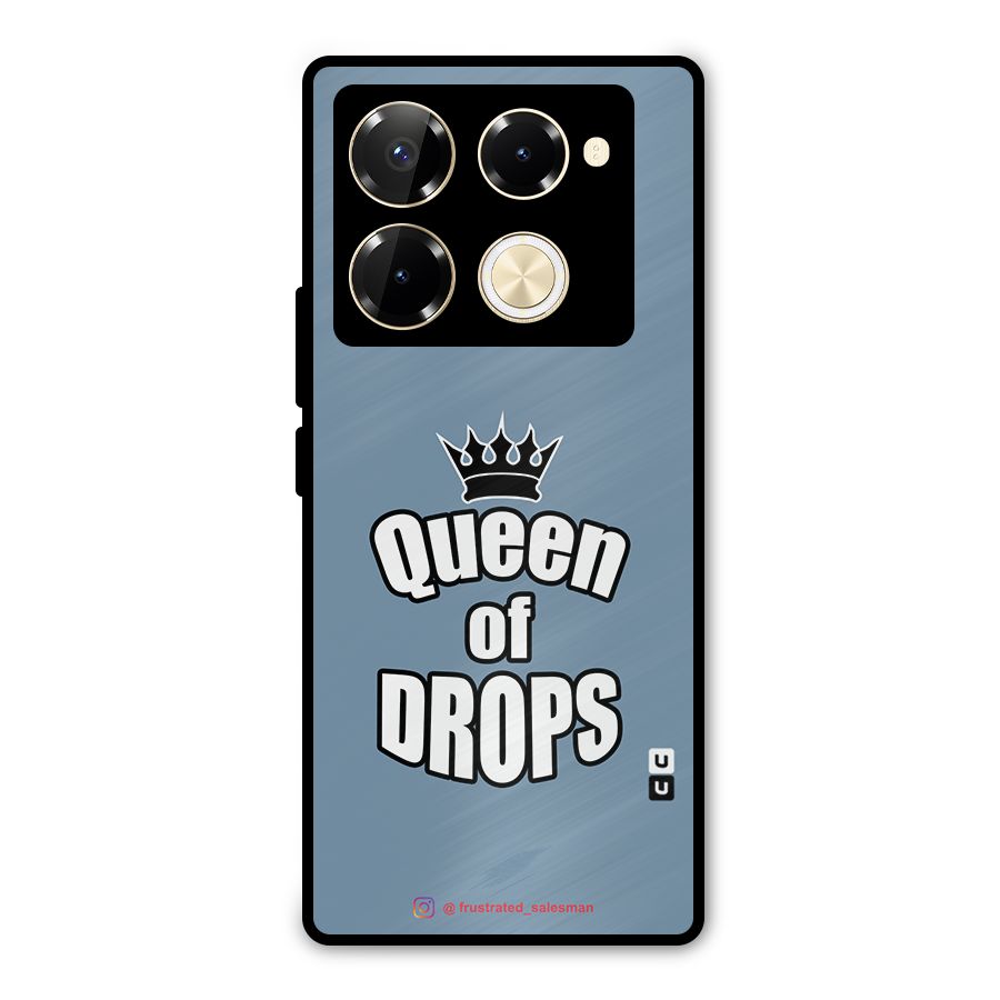 Queen of Drops SteelBlue Metal Back Case for Infinix Note 40 Pro
