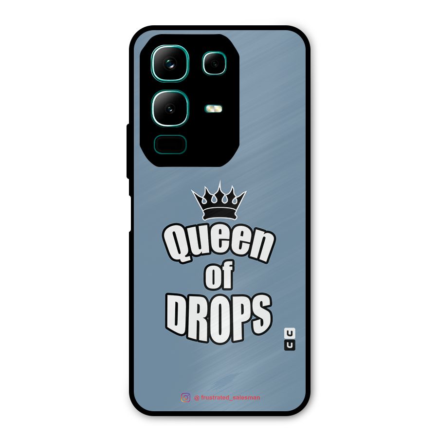 Queen of Drops SteelBlue Metal Back Case for Infinix Note 50x