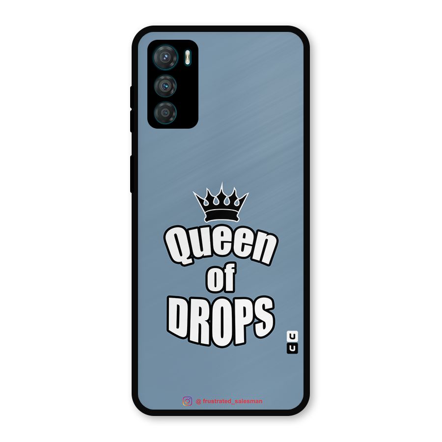Queen of Drops SteelBlue Metal Back Case for Moto G42