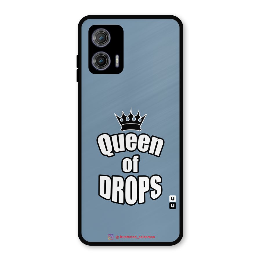 Queen of Drops SteelBlue Metal Back Case for Moto G73