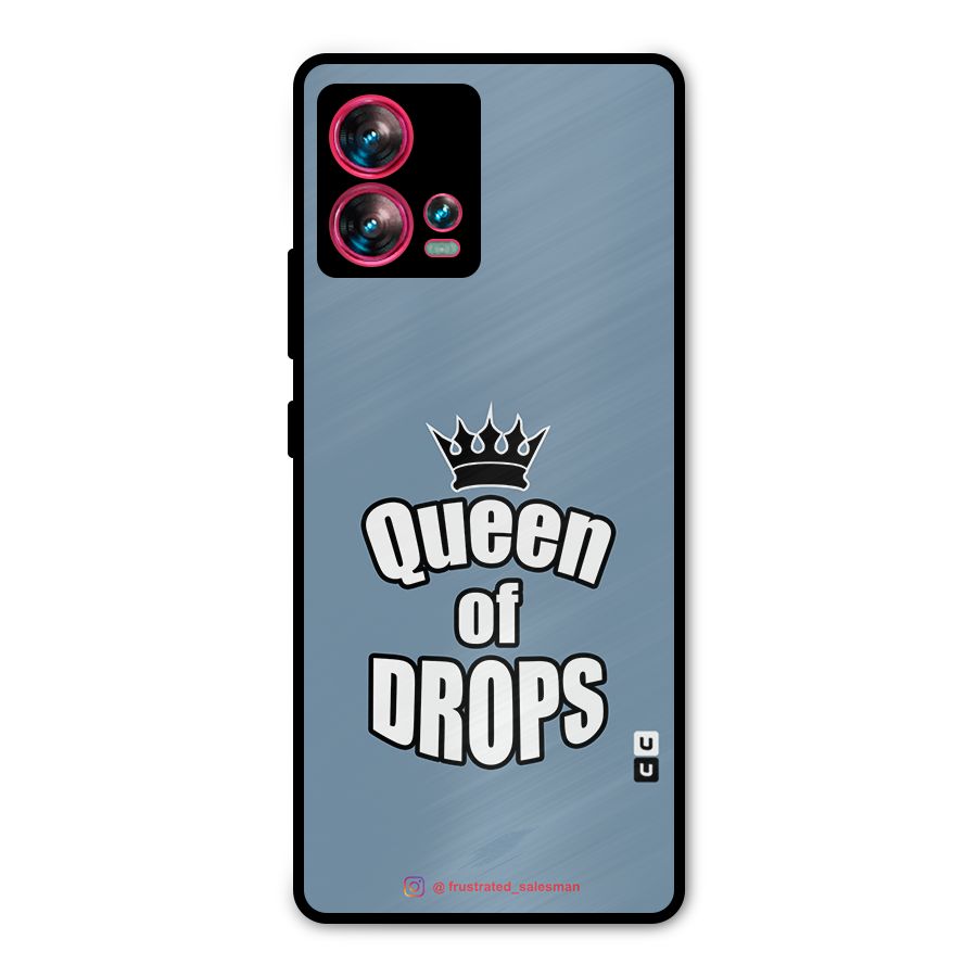 Queen of Drops SteelBlue Metal Back Case for Motorola Edge 30 Fusion