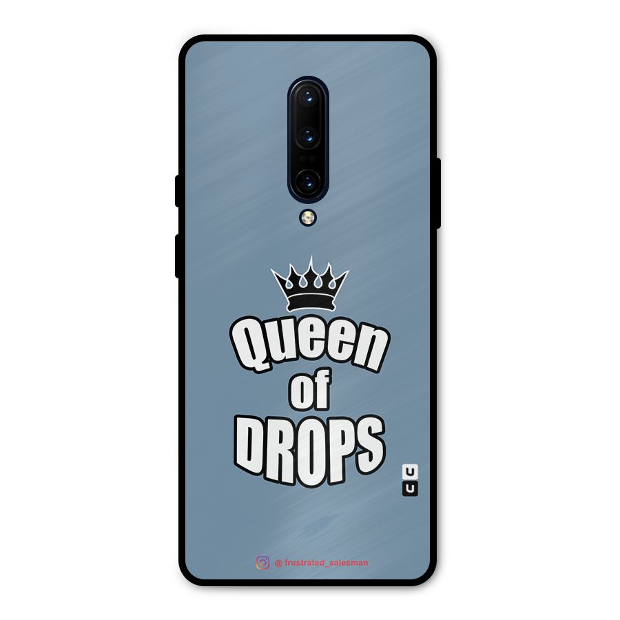 Queen of Drops SteelBlue Metal Back Case for OnePlus 7 Pro