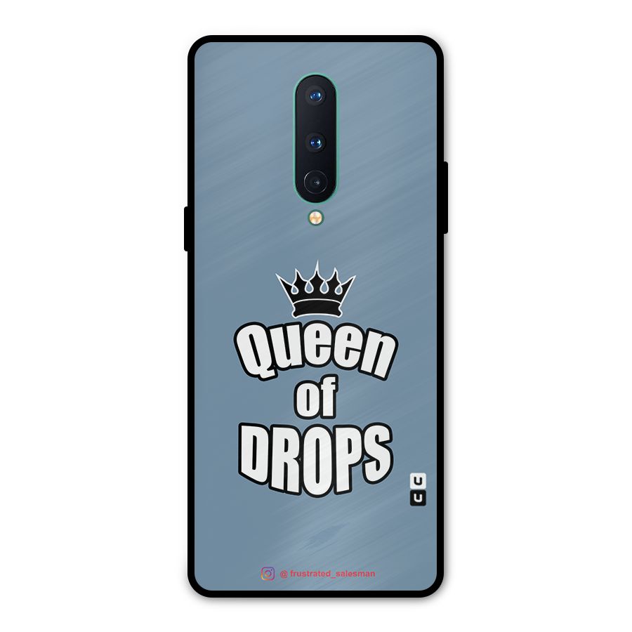 Queen of Drops SteelBlue Metal Back Case for OnePlus 8