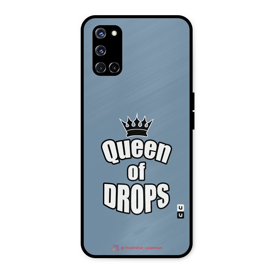 Queen of Drops SteelBlue Metal Back Case for Oppo A52