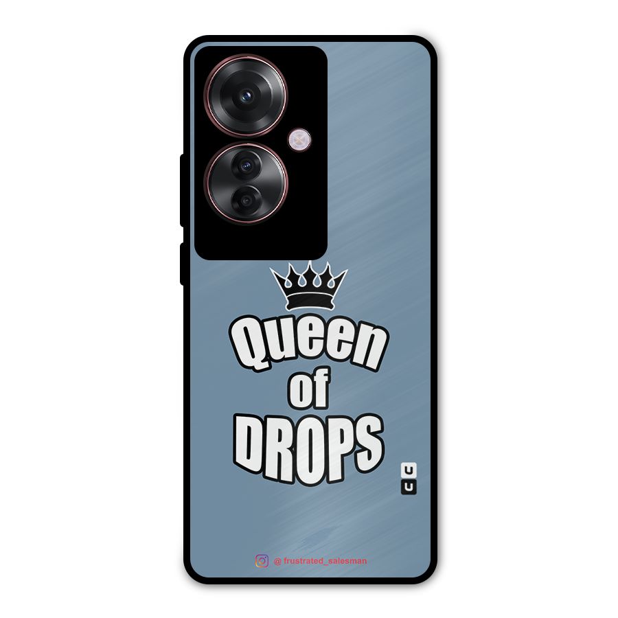 Queen of Drops SteelBlue Metal Back Case for Oppo F25 Pro