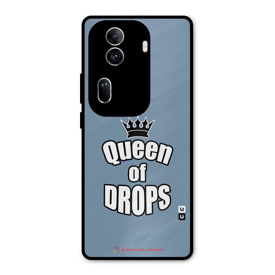 Queen of Drops SteelBlue Metal Back Case for Oppo Reno11 Pro 5G
