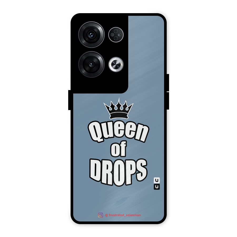 Queen of Drops SteelBlue Metal Back Case for Oppo Reno8 Pro 5G