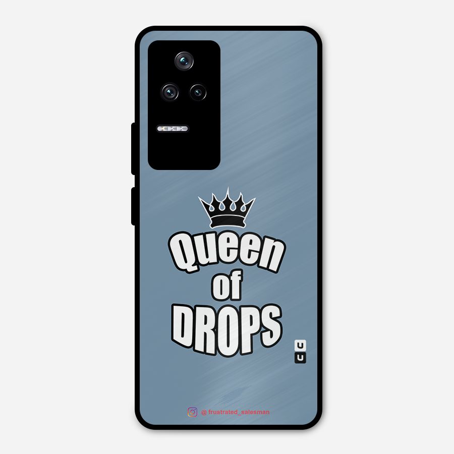 Queen of Drops SteelBlue Metal Back Case for Poco F4 5G