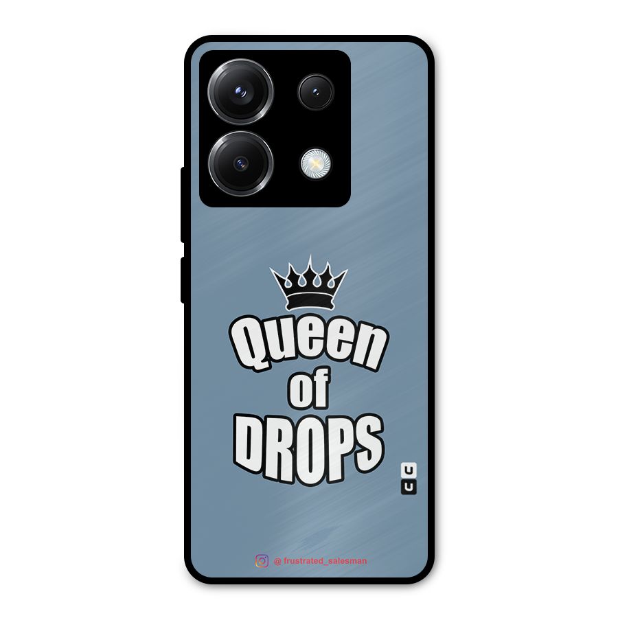 Queen of Drops SteelBlue Metal Back Case for Poco X6