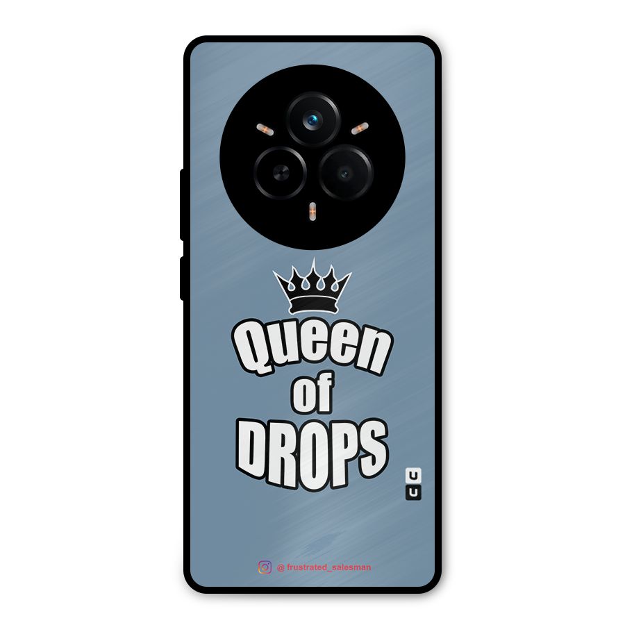 Queen of Drops SteelBlue Metal Back Case for Realme 14 Pro
