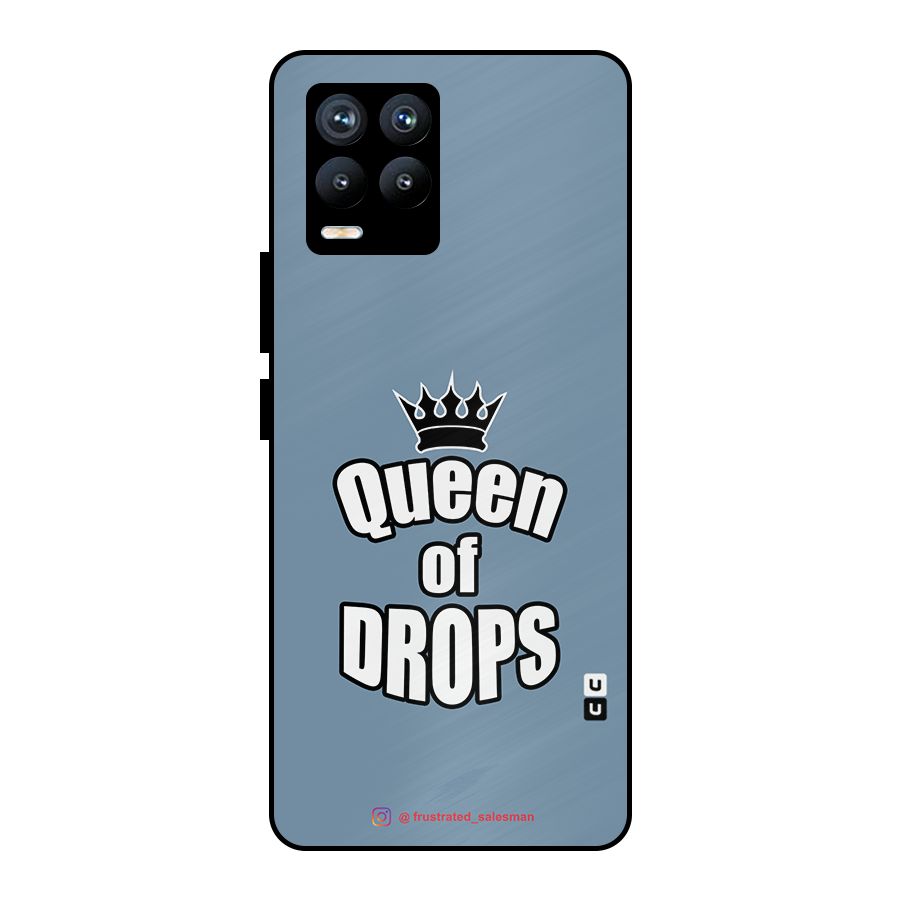 Queen of Drops SteelBlue Metal Back Case for Realme 8