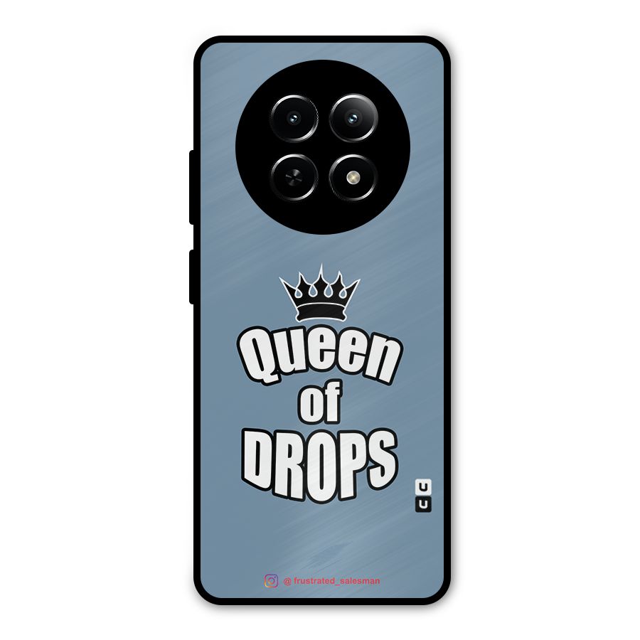 Queen of Drops SteelBlue Metal Back Case for Realme Narzo 70x 5G