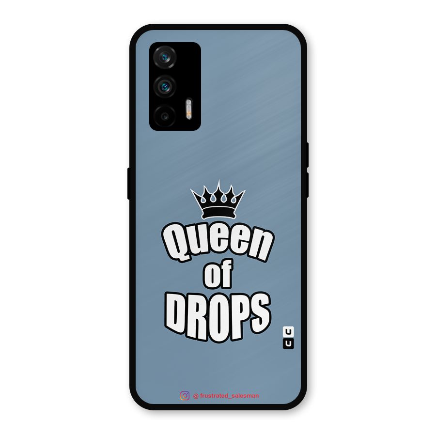 Queen of Drops SteelBlue Metal Back Case for Realme X7 Max