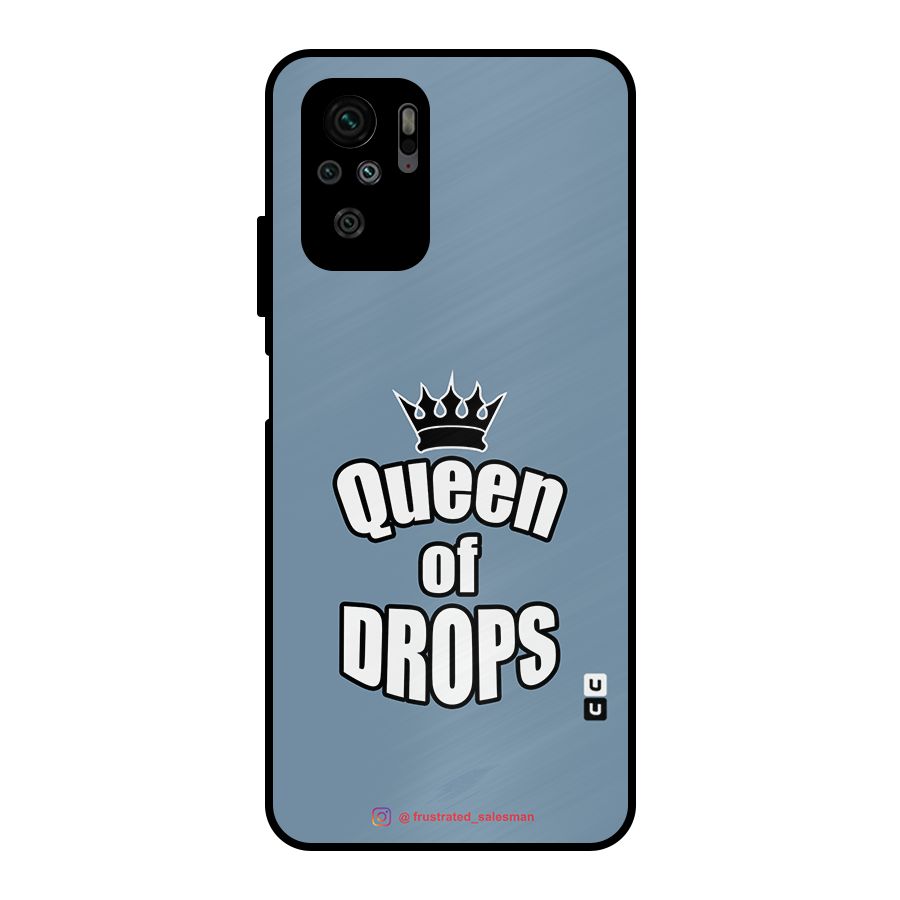 Queen of Drops SteelBlue Metal Back Case for Redmi Note 10S
