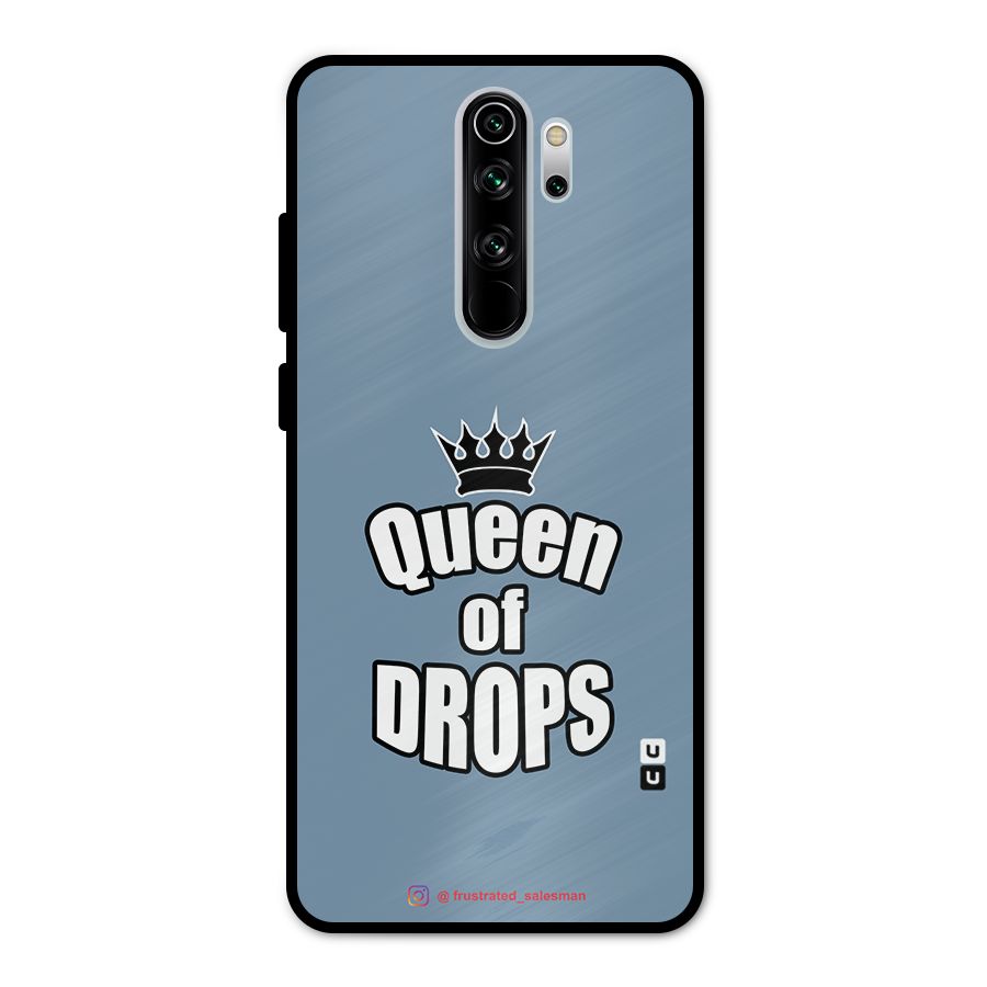 Queen of Drops SteelBlue Metal Back Case for Redmi Note 8 Pro