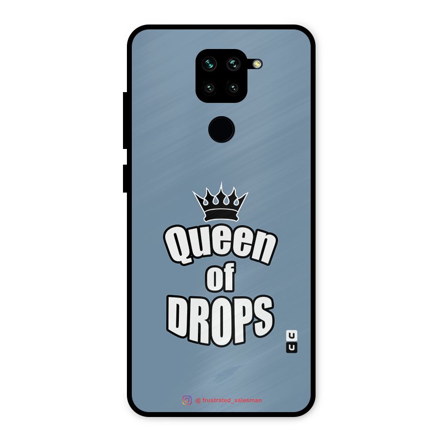 Queen of Drops SteelBlue Metal Back Case for Redmi Note 9