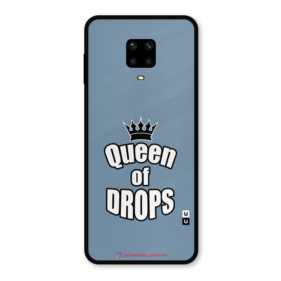 Queen of Drops SteelBlue Metal Back Case for Redmi Note 9 Pro