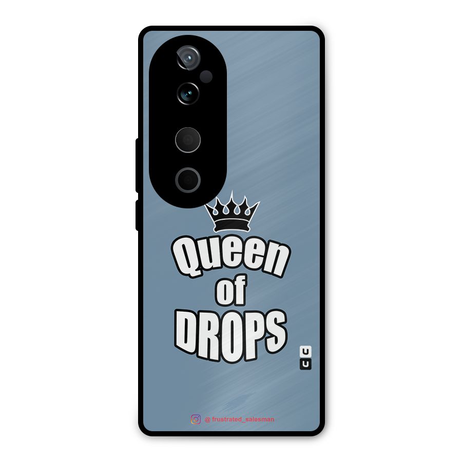 Queen of Drops SteelBlue Metal Back Case for Vivo T3 Ultra