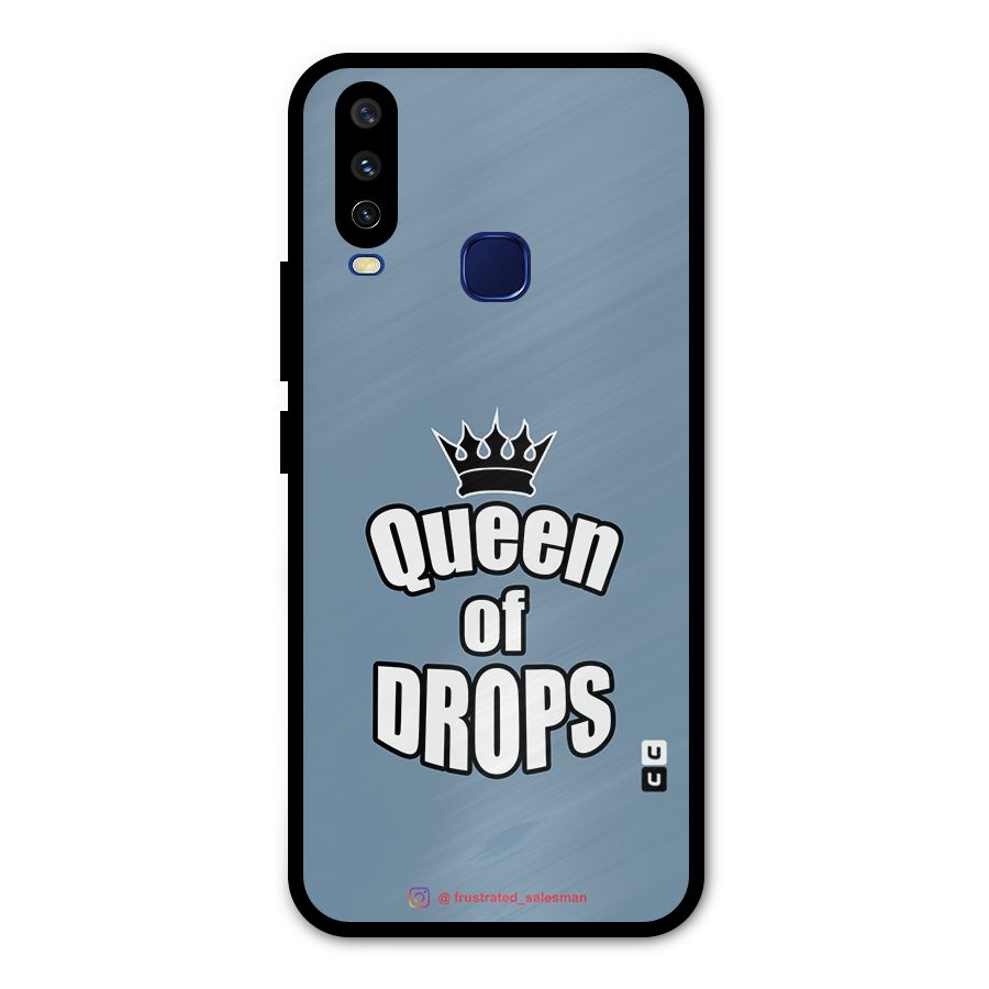 Queen of Drops SteelBlue Metal Back Case for Vivo V17
