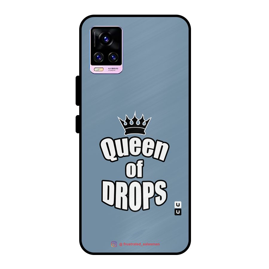 Queen of Drops SteelBlue Metal Back Case for Vivo V20 Pro