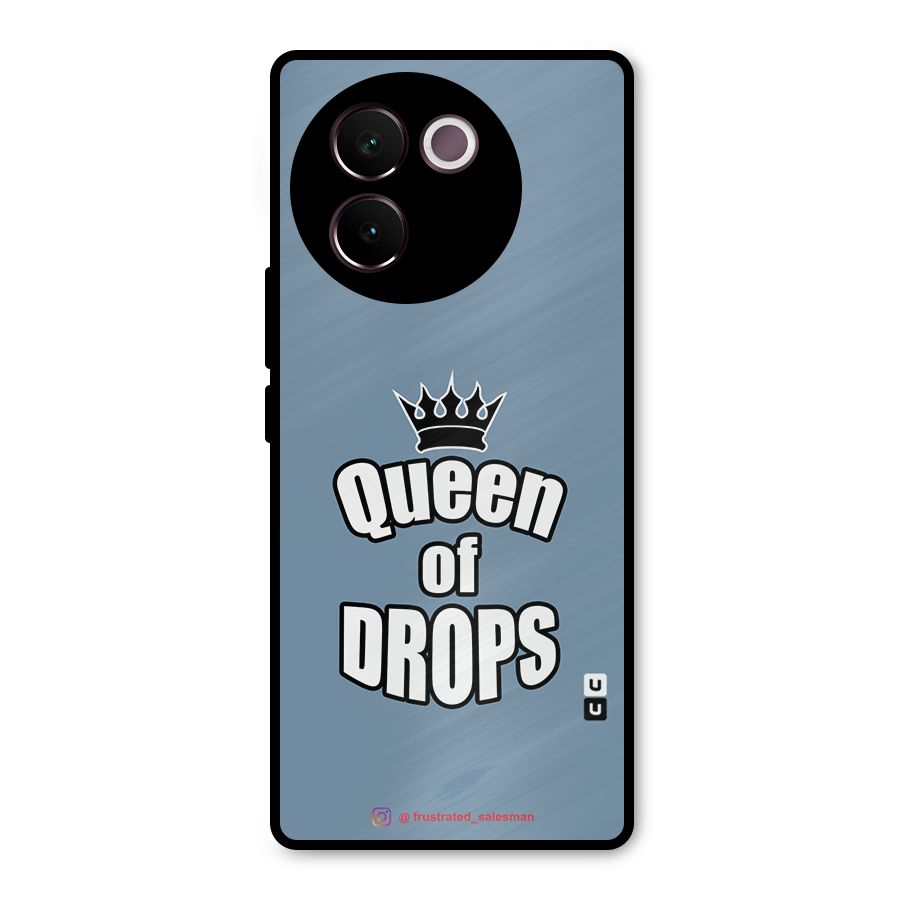 Queen of Drops SteelBlue Metal Back Case for Vivo V30e