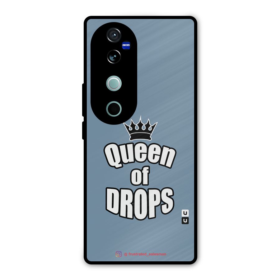 Queen of Drops SteelBlue Metal Back Case for Vivo V40