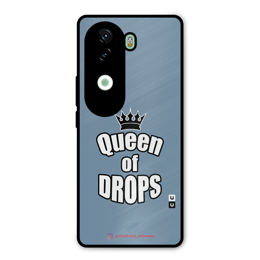 Queen of Drops SteelBlue Metal Back Case for Vivo V40e
