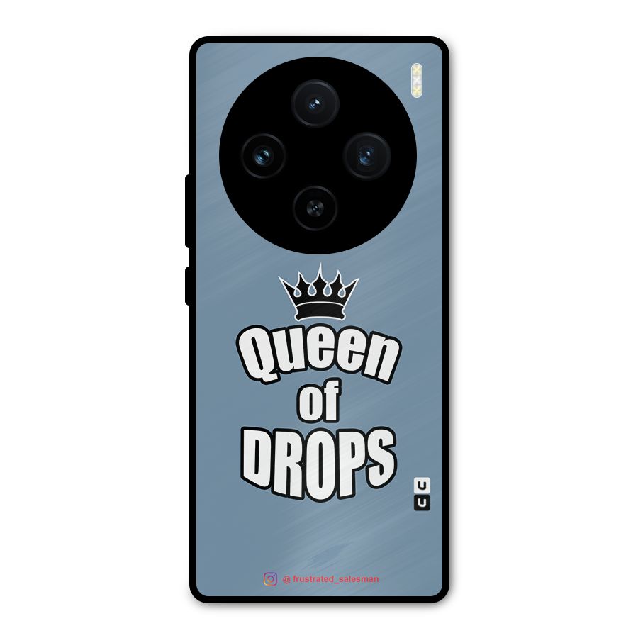 Queen of Drops SteelBlue Metal Back Case for Vivo X100