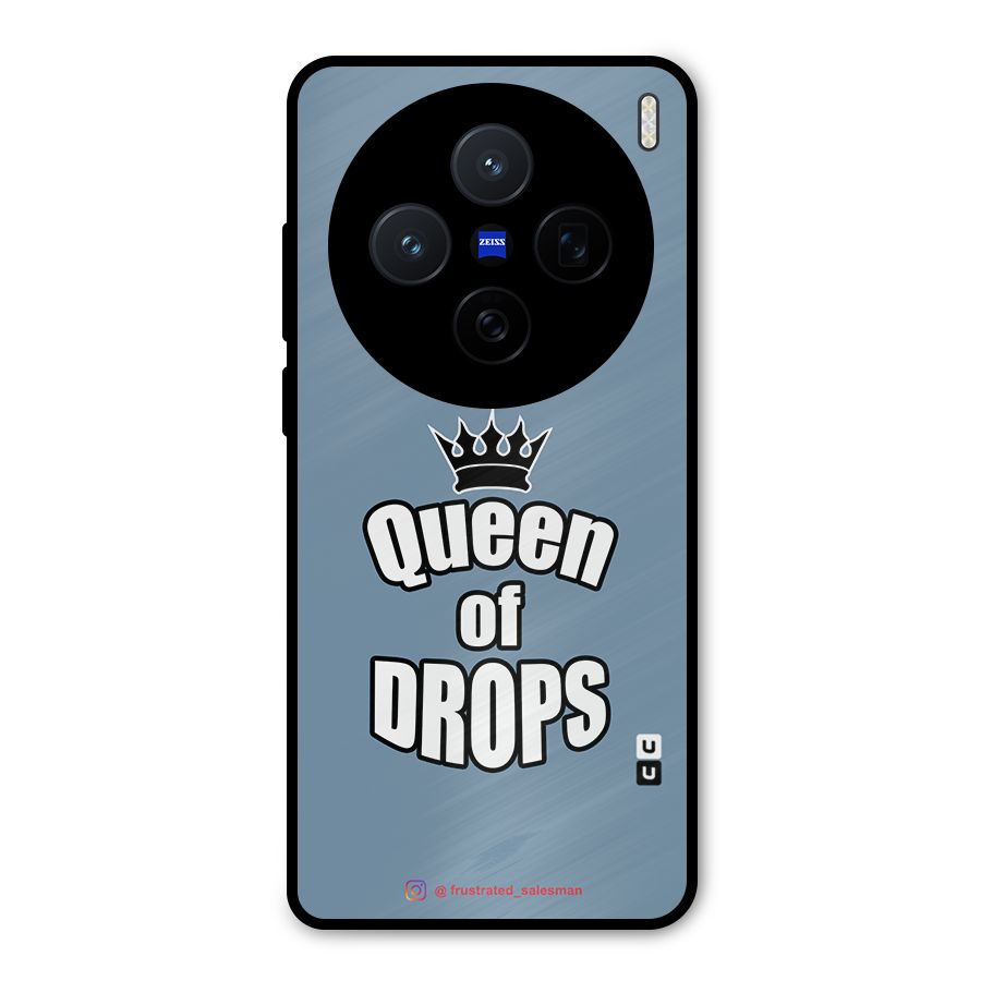 Queen of Drops SteelBlue Metal Back Case for Vivo X200
