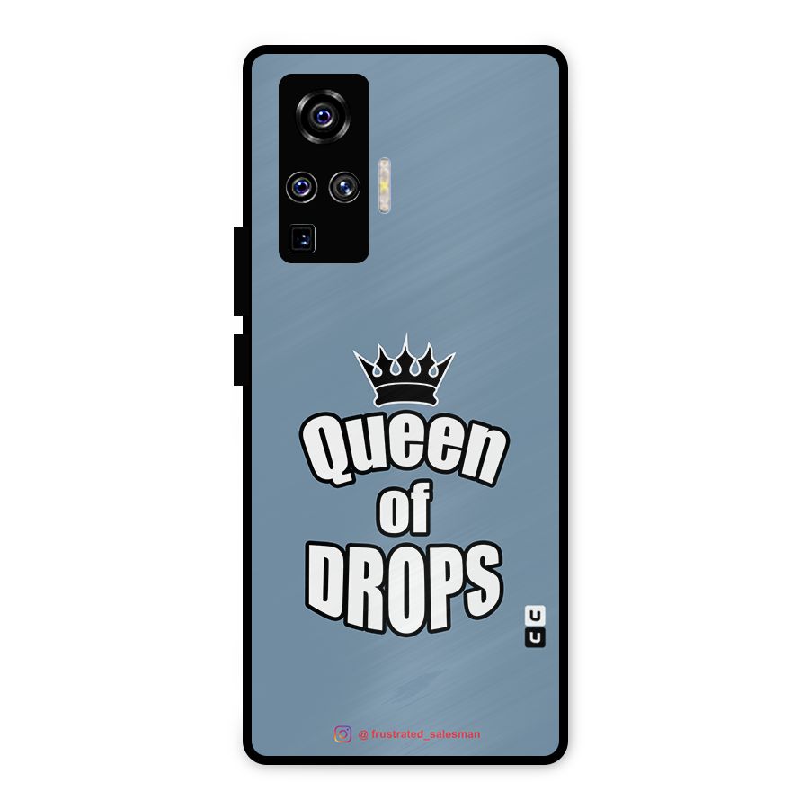 Queen of Drops SteelBlue Metal Back Case for Vivo X50 Pro