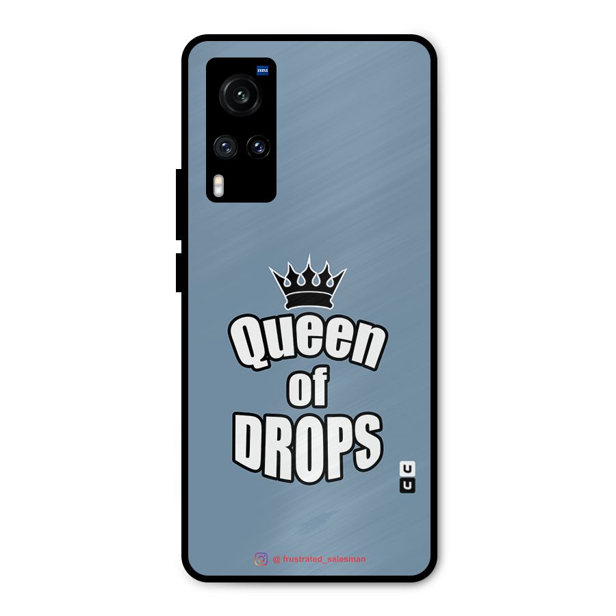 Queen of Drops SteelBlue Metal Back Case for Vivo X60