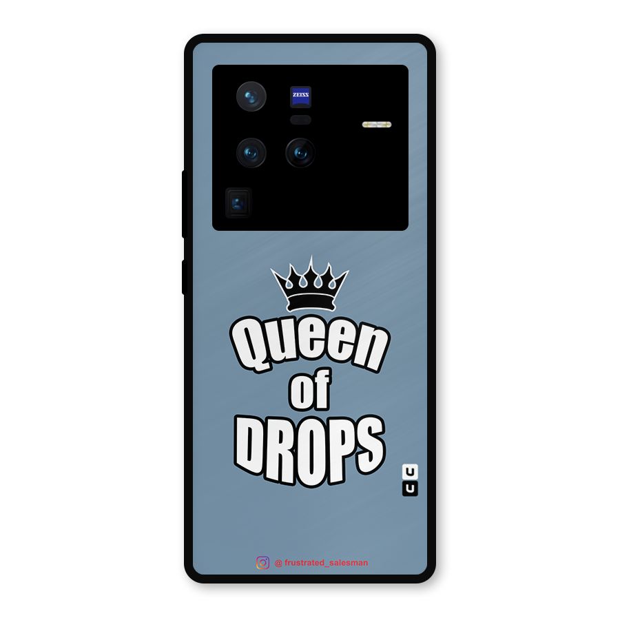 Queen of Drops SteelBlue Metal Back Case for Vivo X80 Pro