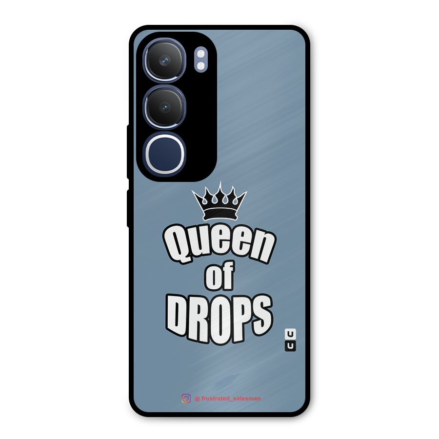 Queen of Drops SteelBlue Metal Back Case for Vivo Y29