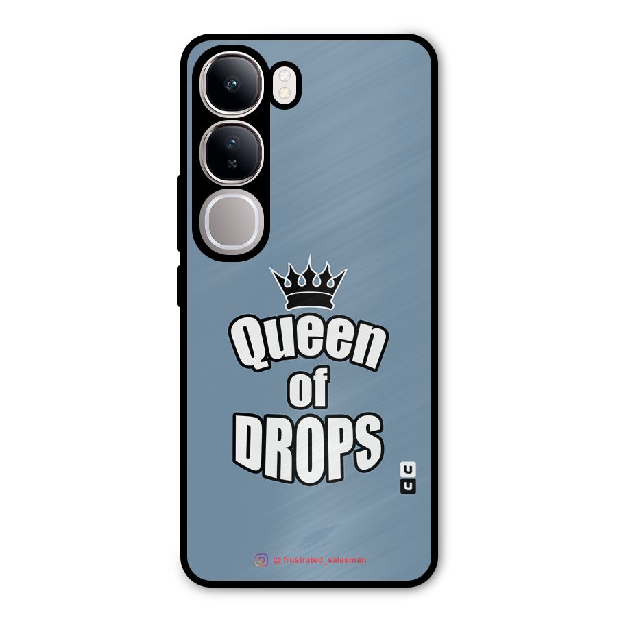 Queen of Drops SteelBlue Metal Back Case for Vivo Y300