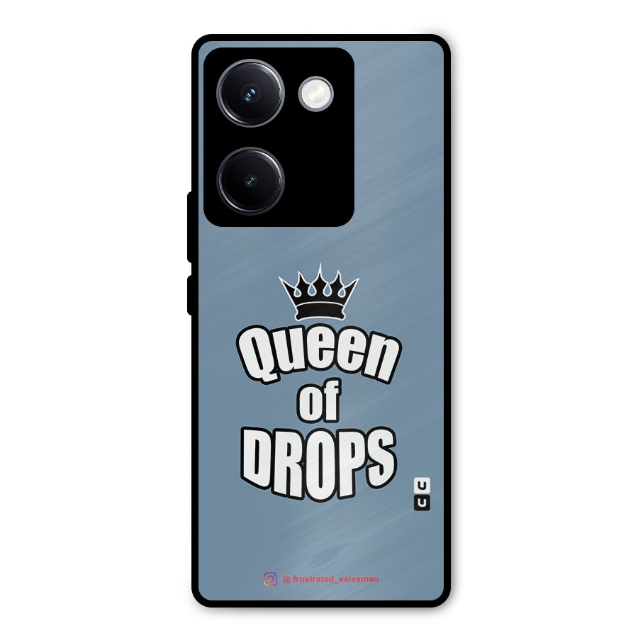 Queen of Drops SteelBlue Metal Back Case for Vivo Y300 Plus