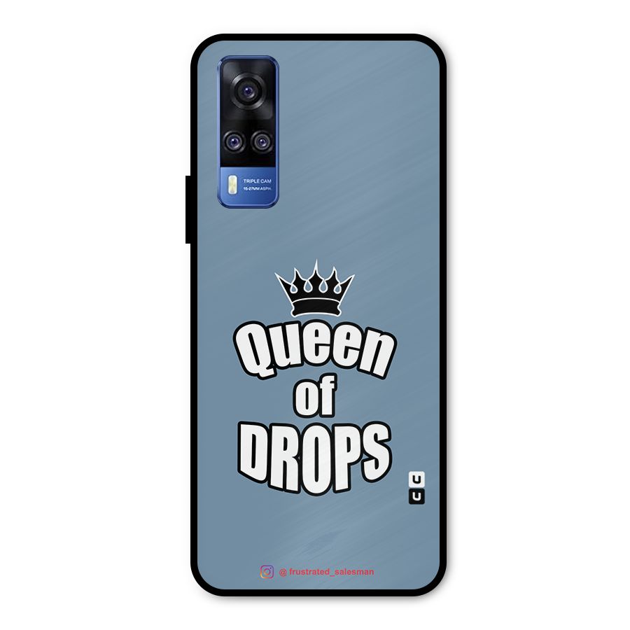 Queen of Drops SteelBlue Metal Back Case for Vivo Y51A