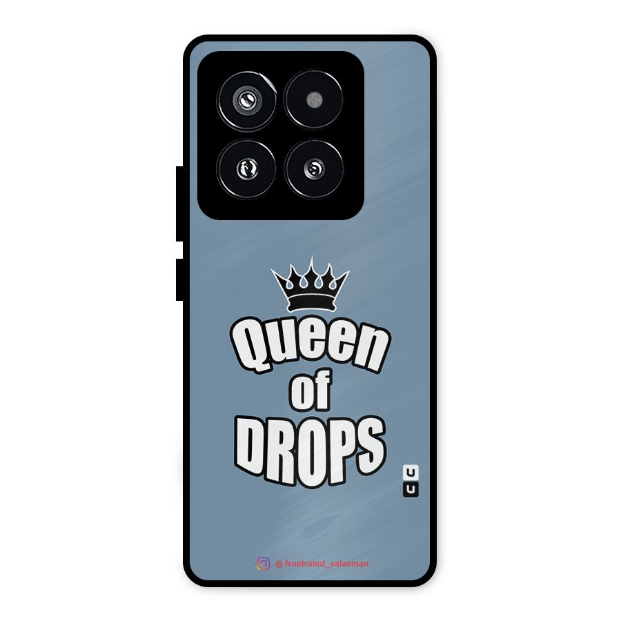 Queen of Drops SteelBlue Metal Back Case for Xiaomi 14 Pro