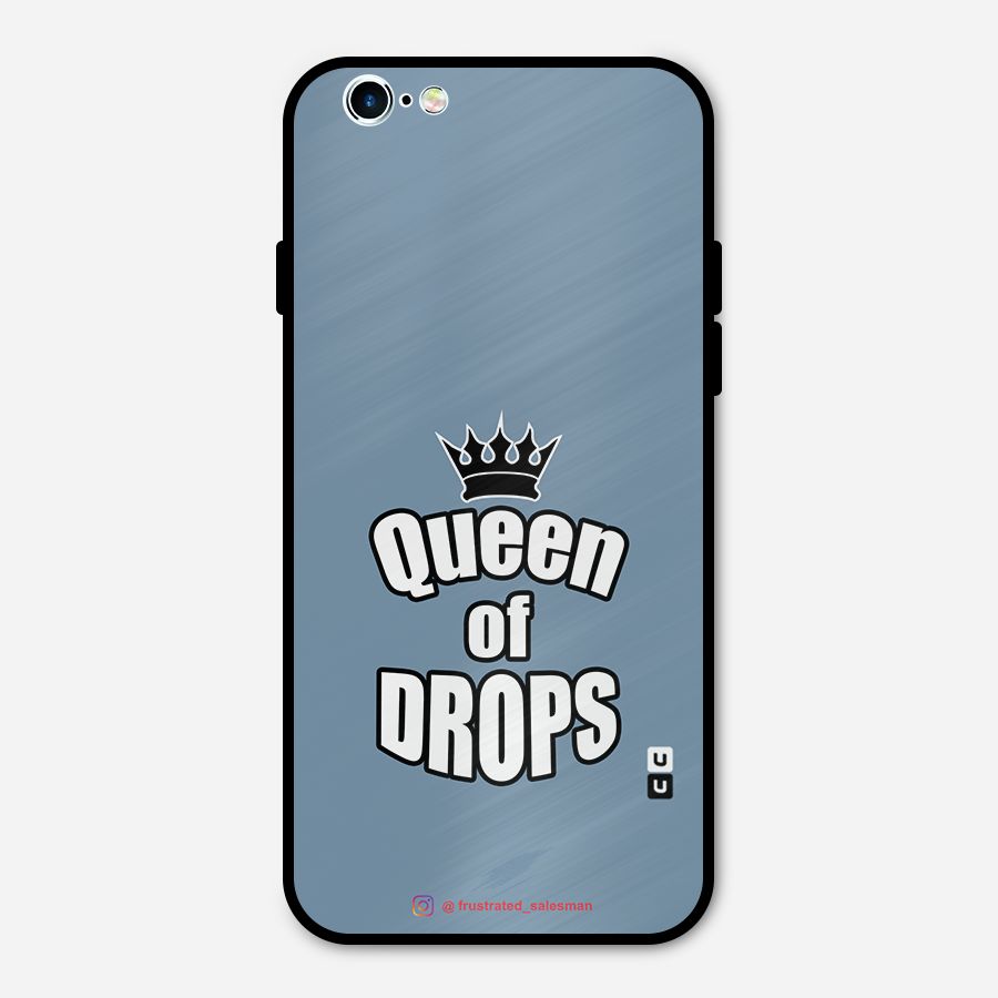 Queen of Drops SteelBlue Metal Back Case for iPhone 6 6s