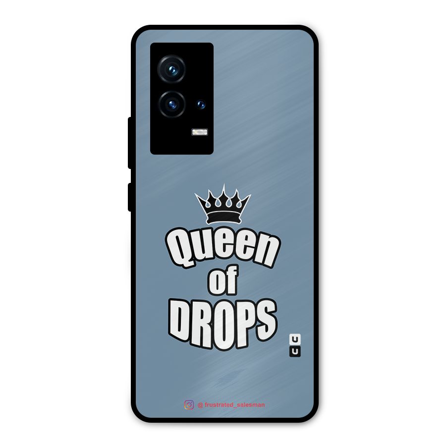 Queen of Drops SteelBlue Metal Back Case for iQOO 9 5G