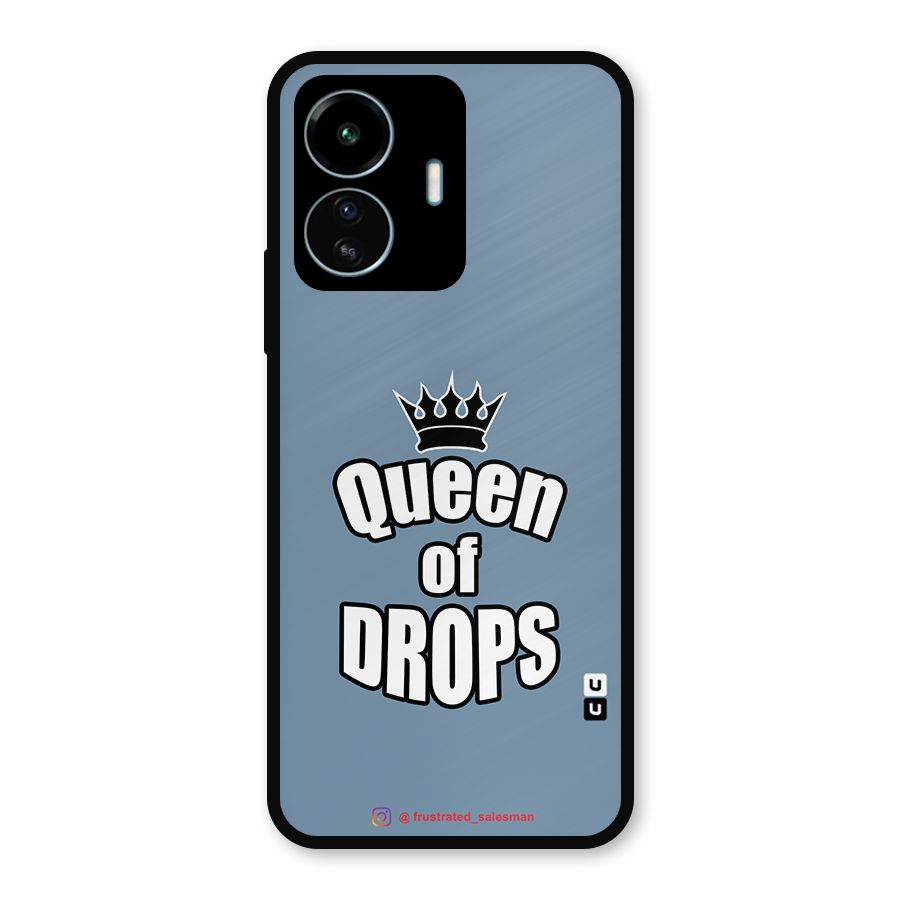Queen of Drops SteelBlue Metal Back Case for vivo iQOO Z6 Lite 5G