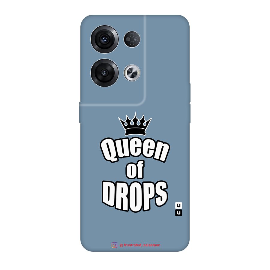 Queen of Drops SteelBlue Original Polycarbonate Back Case for Oppo Reno8 Pro 5G