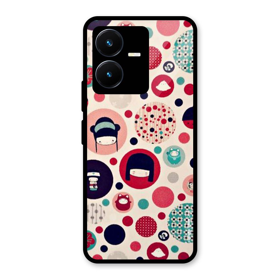 Quirky Glass Back Case for Vivo Y22s