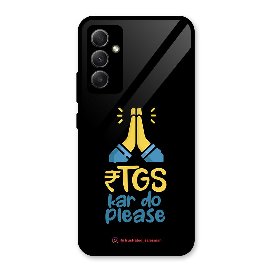 RTGS Kar Do Please Black Glass Back Case for Galaxy A34