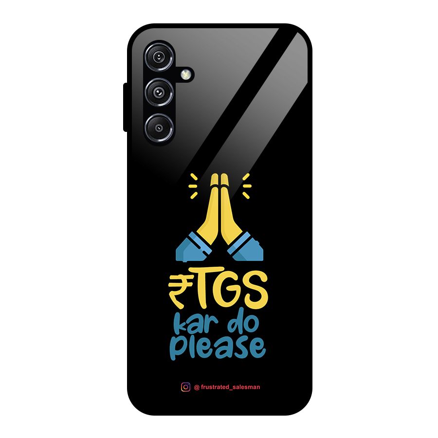 RTGS Kar Do Please Black Glass Back Case for Galaxy M34 5G
