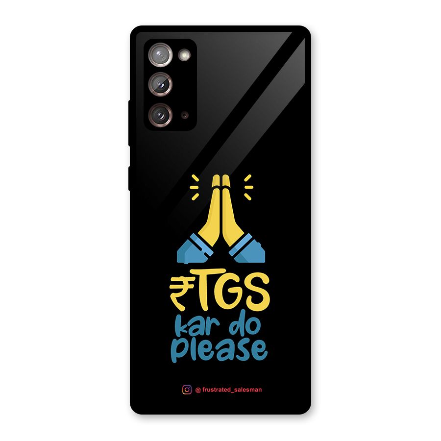 RTGS Kar Do Please Black Glass Back Case for Galaxy Note 20